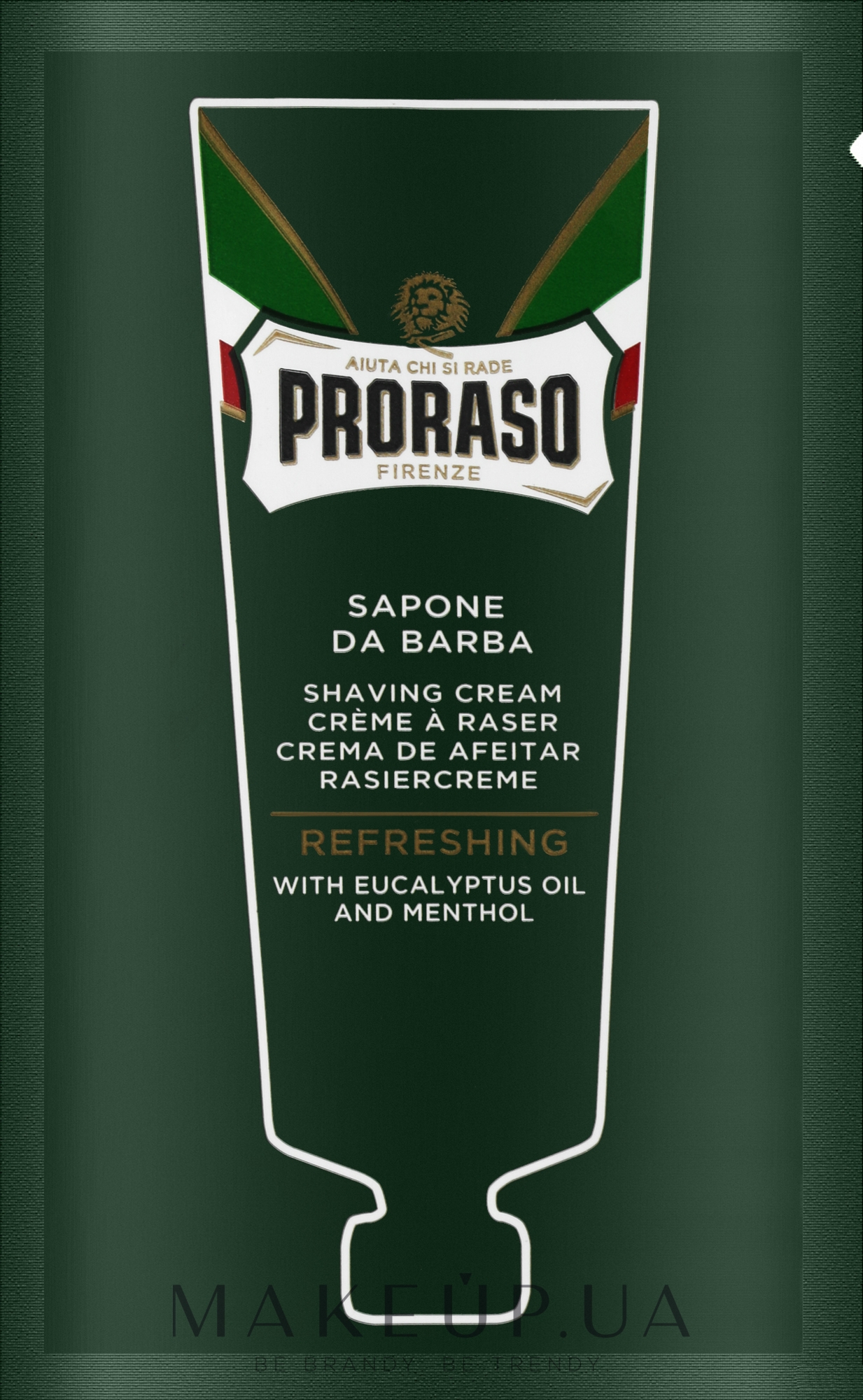 Крем для бритья с экстрактом эвкалипта и ментола - Proraso Green Line Refreshing Shaving Cream (пробник) — фото 4ml
