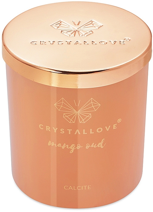 Соєва свічка з кальцитом і манговим удом - Crystallove Soy Candle with Calcite Mango Oud — фото N7