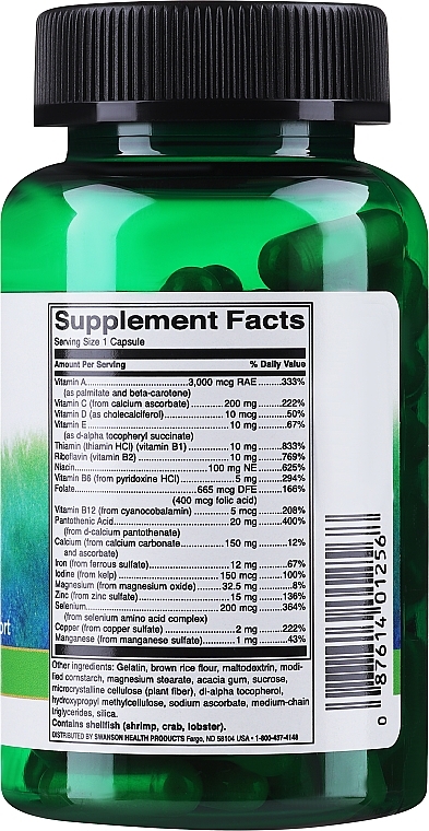 Дієтична добавка "Мультивітаміни й мінерали" - Swanson Daily Multi-Vitamin & Mineral — фото N2