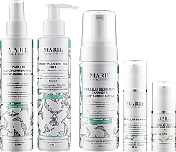 Духи, Парфюмерия, косметика Набор для жирной и комбинированной кожи - Marie Fresh Cosmetics Young Skin (hydr/oil/150ml + ton/150ml + foam/160ml + cr/30ml + eye/cr/12ml)