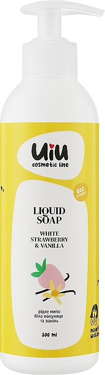 Рідке мило "Біла полуниця & Ваніль" - Uiu Liquid Soap