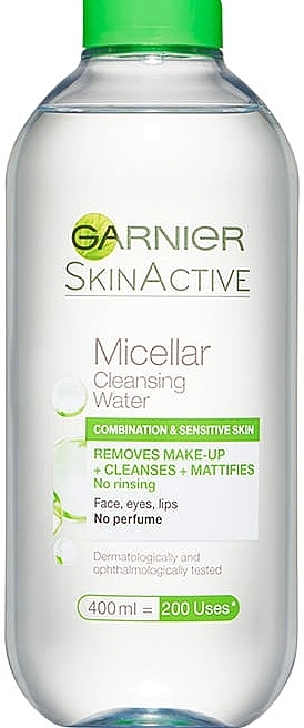 Міцелярна вода для комбінованої й чутливої шкіри - Garnier Skin Active Micellar Cleansing Water — фото N1