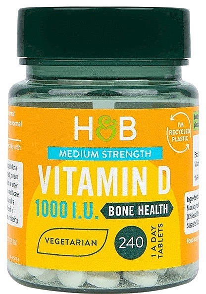 Харчова добавка "Вітамін D", 1000 IU - Holland & Barrett Vitamin D 1000 IU 25 mcg — фото N2