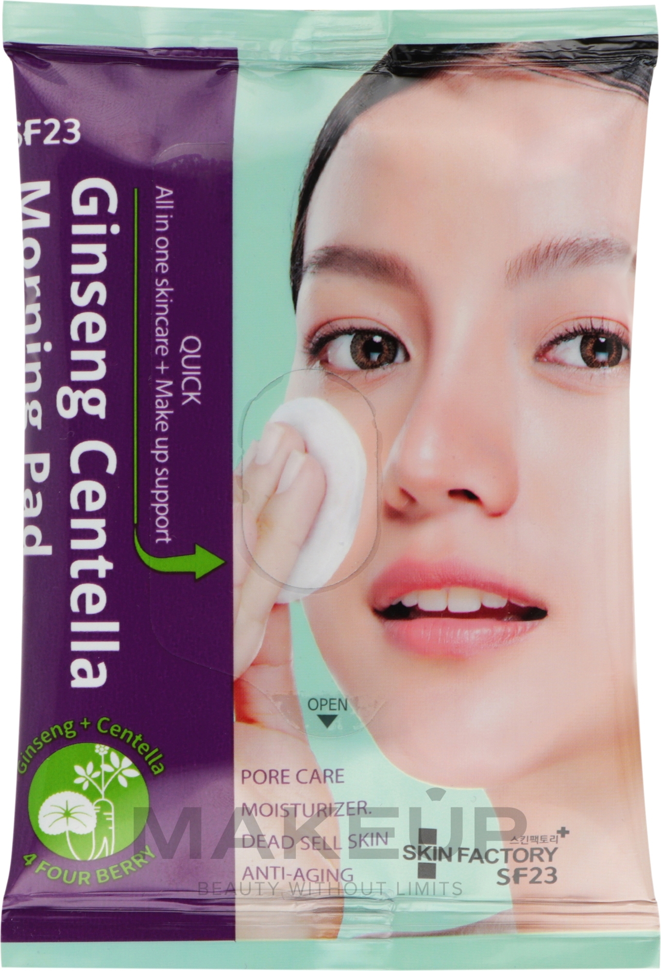 Ранкові пілінг-диски для обличчя з кислотами та центелою - Skin Factory Ginseng Centella Morning Pad — фото 55g