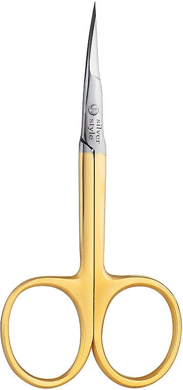 Ножницы кутикульные загнутые MH 102, золото - Silver Style — фото N1