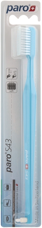 Зубна щітка "S43", блакитна - Paro Swiss Isola F — фото N1