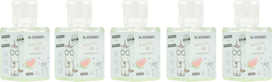 Набор антисептиков - Mr.Scrubber Antibacterial Hand Gel Watermelon (hand/gel/5x29ml)