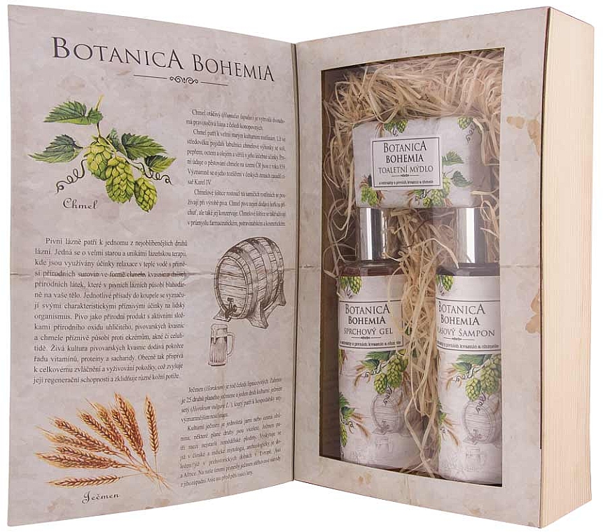 Набір "Хміль та зерно" - Bohemia Gifts Botanica Hops & Grain Book Set (sh/gel/200ml + shmp/200ml + soap/100g) — фото N2