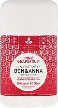 Дезодорант на основі соди "Рожевий грейпфрут" (пластик) - Ben & Anna Natural Soda Deodorant Pink Grapefruit — фото N1