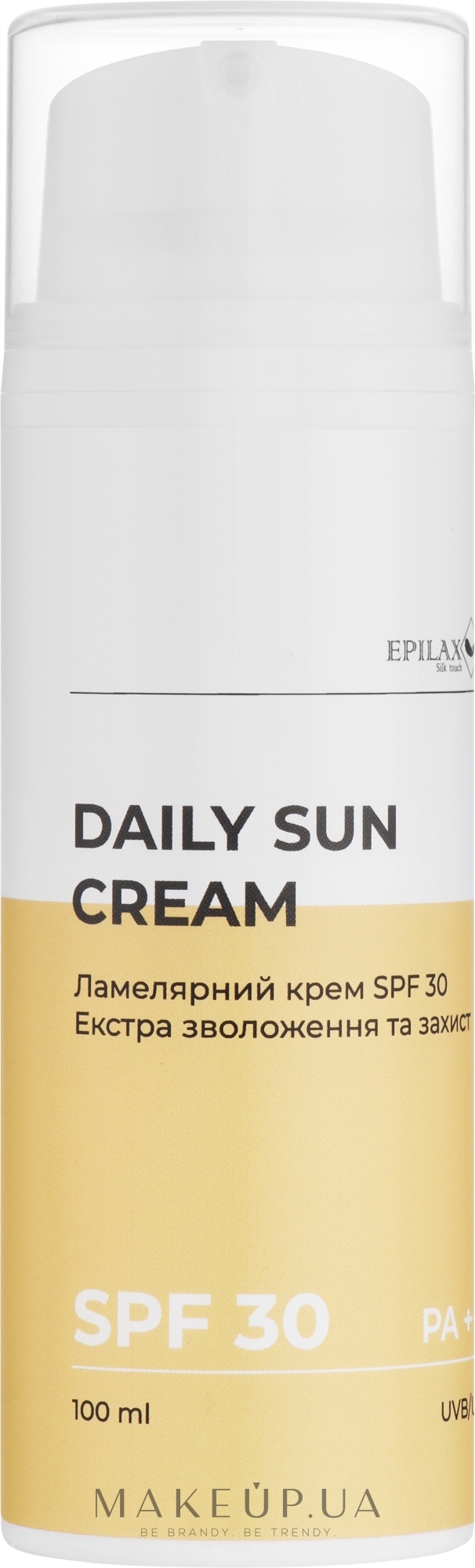 Ламелярний крем SPF 30 екстра зволоження та захист - Epilax Silk Touch Daily Sun Cream SPF 30 — фото 100ml