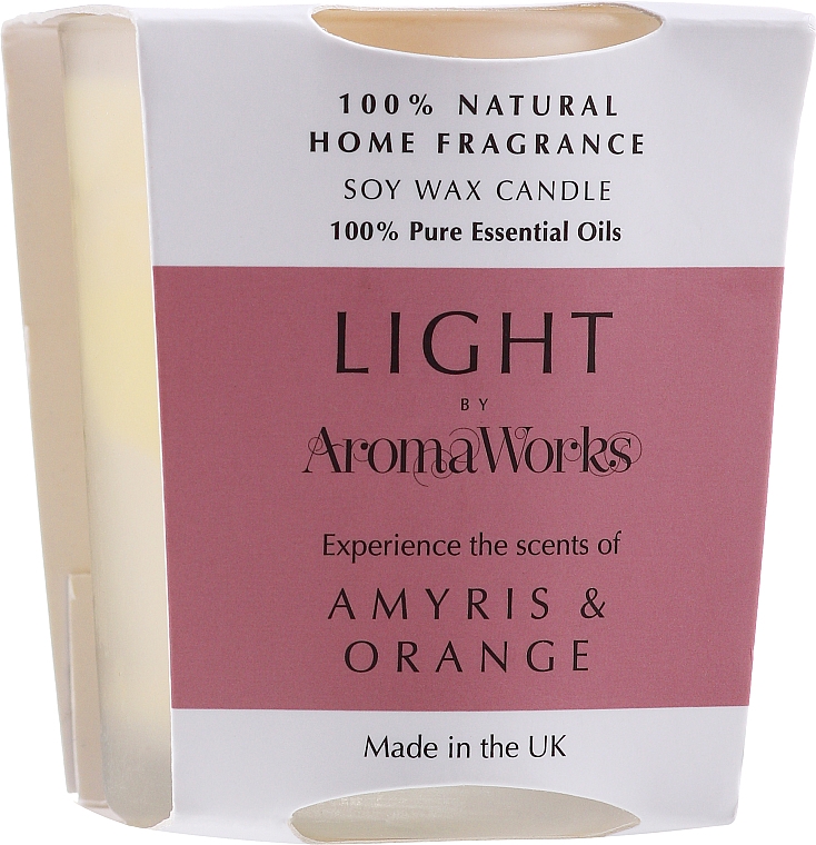 Ароматична свічка "Амірис та апельсин" - AromaWorks Light Range Amyris & Orange Candle — фото N2