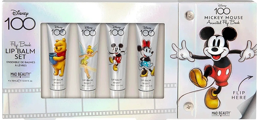 Набор бальзамов для губ - Mad Beauty Disney 100 Mickey Mouse Lip Balm Set — фото N1