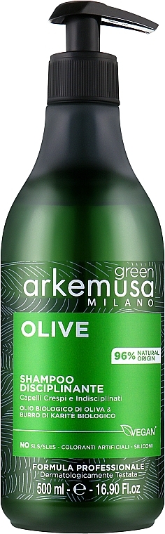 Шампунь для неслухняного волосся з оливковою олією - Arkemusa Green Olive Shampoo — фото N1