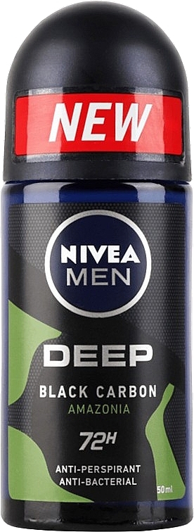 Дезодорант шариковый для мужчин - NIVEA MEN Deep Black Carbon Amazonia 72H Anti-Perspirant — фото N1