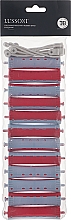 Бигуди для волос O19x91 мм, красно-голубые - Lussoni Cold-Wave Rods With Rubber Band — фото N1