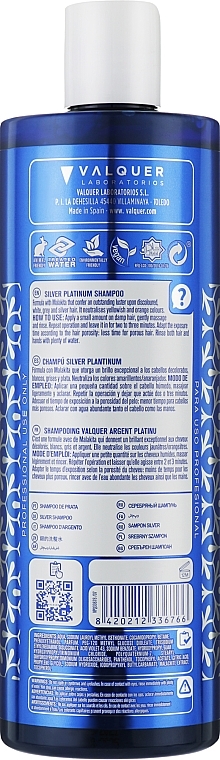 Шампунь для волосся - Valquer SIlver Platinum Shampoo — фото N2