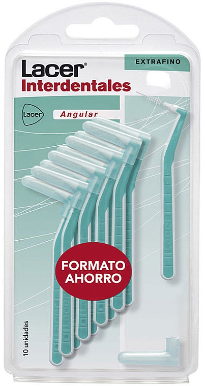 Межзубная угловая щетка, голубая - Lacer Interdental Extra Fine Angular Brush — фото N1