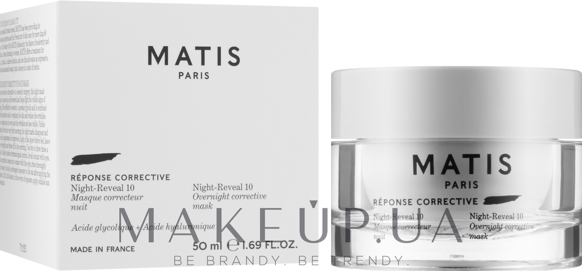 Інтенсивно зволожувальна гелева маска для обличчя - Matis Reponse Corrective Night Reveal 10 Overnight Corrective Mask — фото 50ml