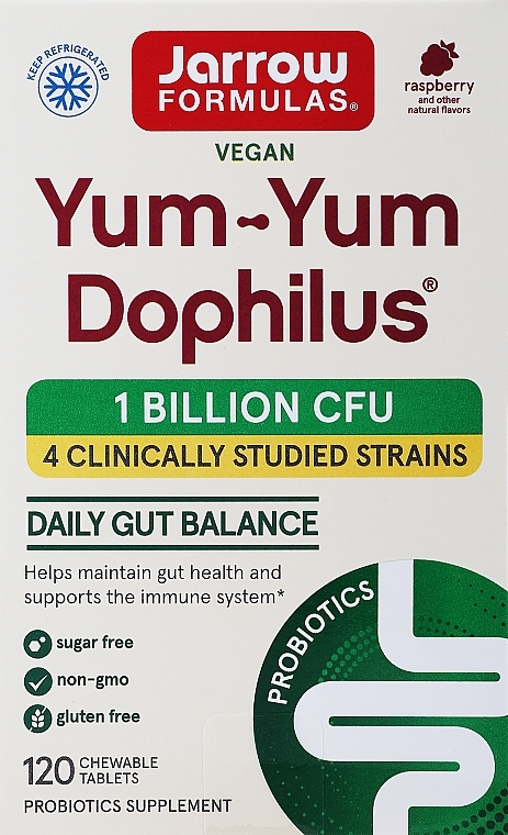 Пробиотики "Дофилус" малиновый вкус - Jarrow Formulas Yum-Yum Dophilus 1 Billion Natural Raspberry Flavor — фото N1