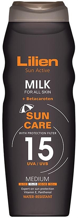 Сонцезахисне молочко для тіла - Lilien Sun Active Milk SPF 15 — фото N1