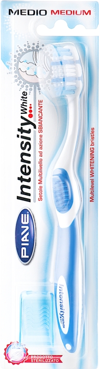 Зубная щетка "Intensity White", средней жесткости, синяя - Piave Intensity White Medium Toothbrush — фото N1