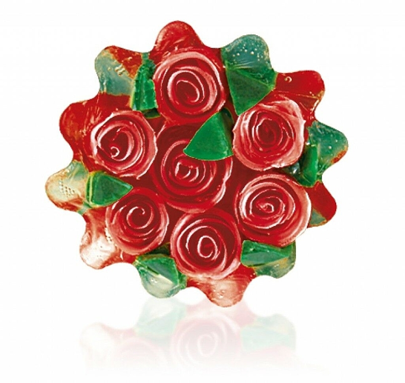 Натуральне гліцеринове мило "Троянда", кошик, червоне - Bulgarian Rose Glycerin Soap Rose Fantasy — фото N1