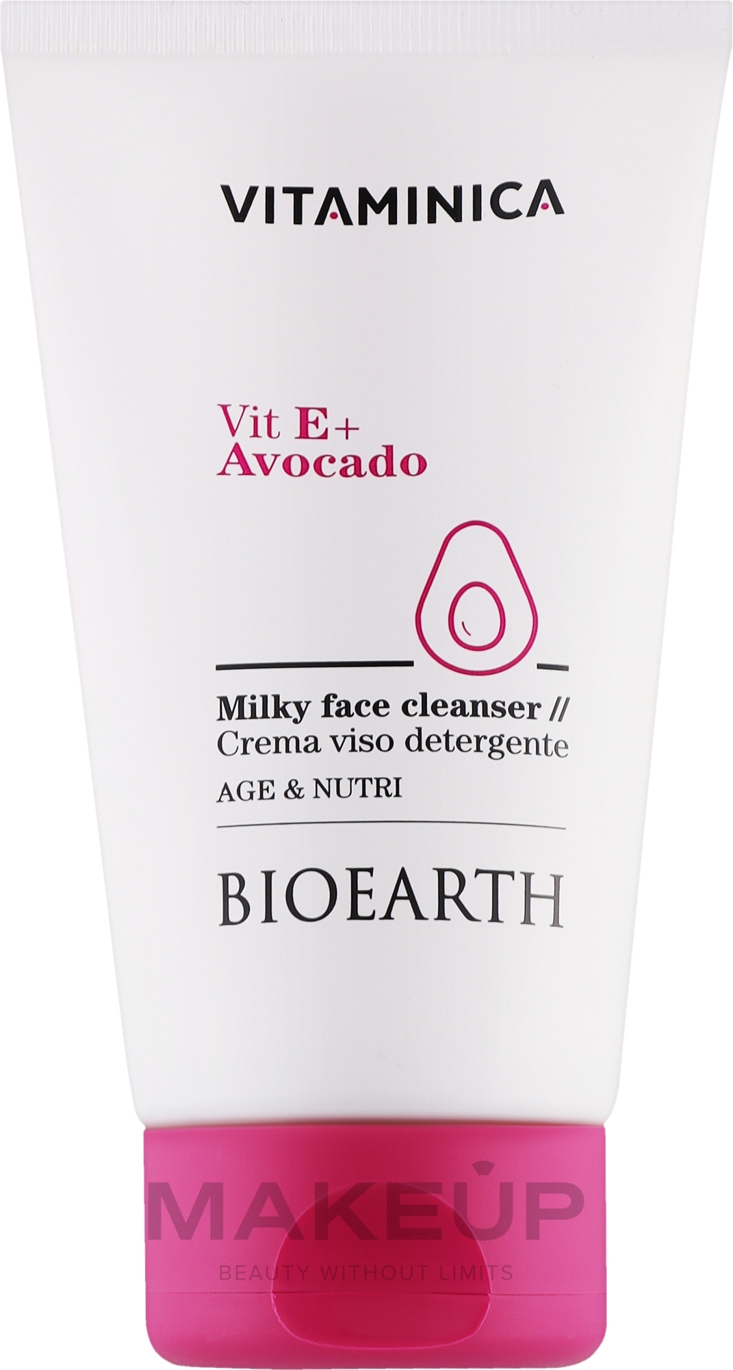 Очищающее молочко для лица - Bioearth Vitaminica Vit E + Avocado Milky Face Cleanser — фото 150ml