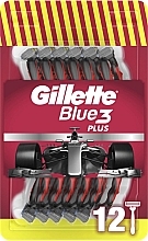 Набор одноразовых станков для бритья, 12 шт. - Gillette Blue 3 Plus — фото N1