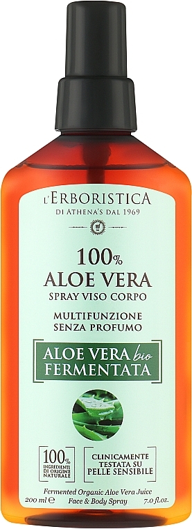 Спрей для обличчя та тіла - Athena's Erboristica Aloe Vera Face & Body Spray — фото N1