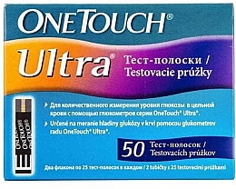 Тест-полоски для измерения уровня глюкозы - One Touch Ultra — фото N1