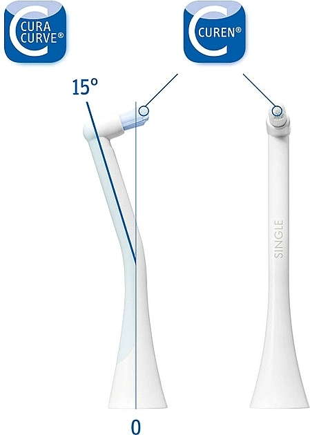 Насадки для электрической звуковой зубной щетки, 2 шт. - Curaprox Ortho Single — фото N1