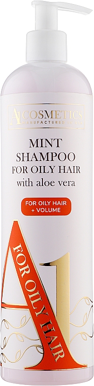 М'ятний шампунь для жирного волосся - A1 Cosmetics Mint Shampoo For Oily Hair With Aloe Vera + Volume — фото N1