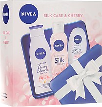 Парфумерія, косметика Набір - NIVEA Silk Care & Cherry (b/lot/200ml + b/mousse/200ml + h/cr/75ml)