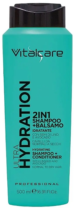 Шампунь-кондиционер для волос с семенами льна и авокадо - Vitalcare Professional Ultra Hydration Shampoo & Balsamo — фото N1