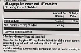 Пищевая добавка "Йод" - Kal Kelp Iodine 225 Mcg — фото N3