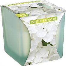 Ароматична свічка в матовій склянці "Білі квіти" - Bispol Scented Candle White Flowers — фото N1