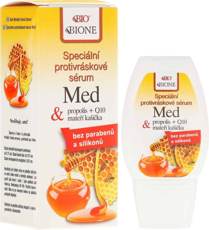 Сыворотка для лица против морщин - Bione Cosmetics Honey + Q10 Serum