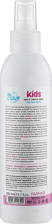 Дитячий спрей для волосся - Farmasi Dr.Tuna Kids — фото N2