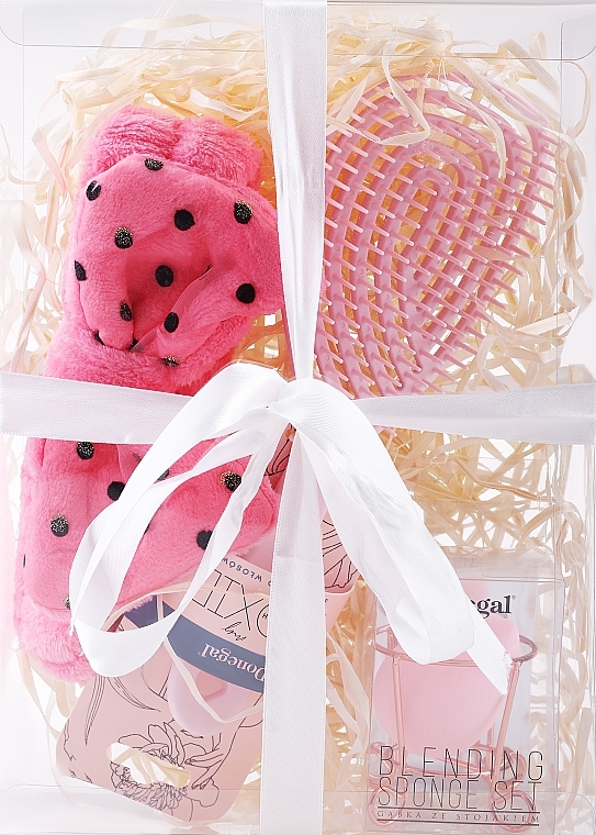Подарочный набор - Donegal Pink (brush + hair band + sponge) — фото N1