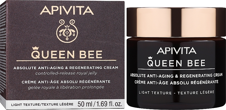 Антивіковий регенерувальний крем для обличчя - Apivita Queen Bee Absolute Anti Aging & Regenerating Light Texture Cream — фото N2