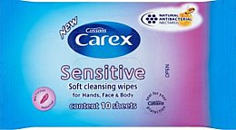 Парфумерія, косметика Гіпоалергенні вологі серветки - Carex Sensitive Soft Cleansing Wipes