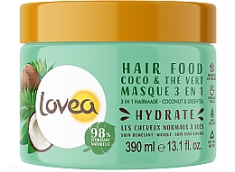 Парфумерія, косметика Маска для волосся 3 в 1 «Кокос та зелений чай» - Lovea 3 in 1 Hair Mask Coconut & Green Tea
