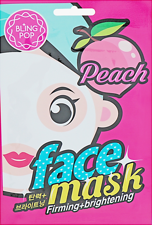 Маска для обличчя, з екстрактом персика - Bling Pop Peach Firming & Brightening Mask