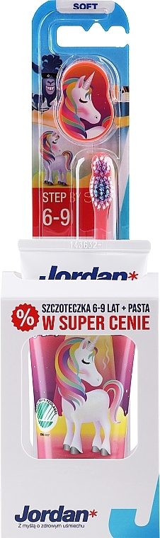 Набір 6-12 років, єдиноріг - Jordan Junior (toothpaste/50ml + toothbrush/1pc) — фото N2