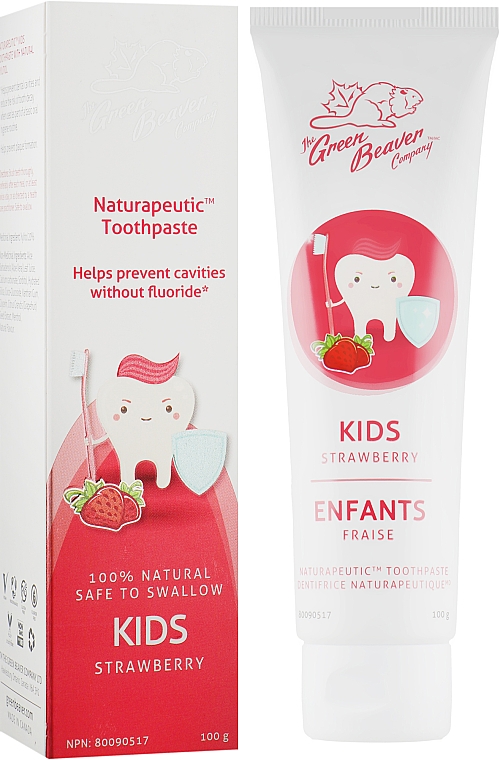 Зубная паста детская со вкусом клубники - Green Beaver Naturapeutic Kids Toothpaste