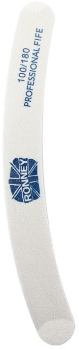 Пилочка для нігтів, 100/180, біла, "RN 00258" - Ronney Professional — фото N1