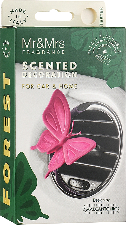 Ароматизатор в машину с ароматом огурца "Розовая бабочка" - Mr&Mrs Forest Butterfly Cucumber — фото N1