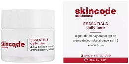 Денний крем для обличчя - Skincode Essentials Digital Detox Day Cream SPF15 — фото N1