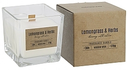 Ароматическая свеча с деревянным фитилем "Лемонграсс и травы" - Bispol Fragrance Candle Lemongrass And Herbs — фото N1