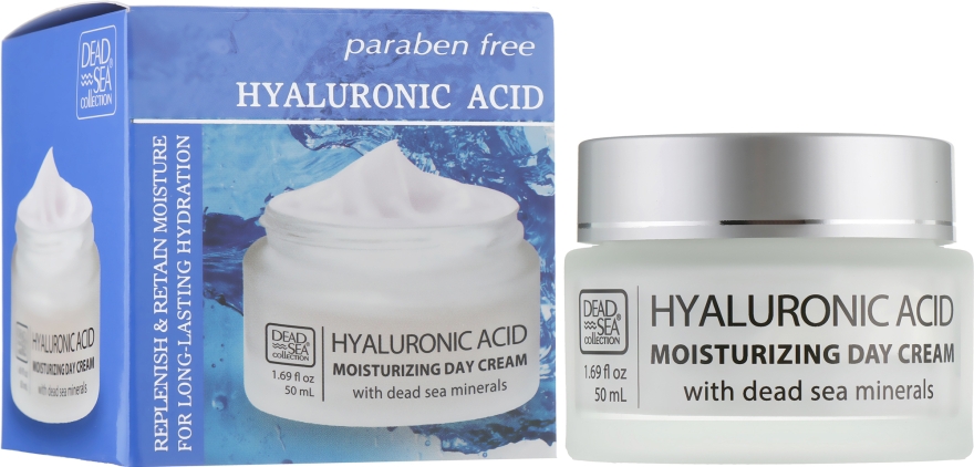 Увлажняющий дневной крем с гиалуроновой кислотой и минералами Мертвого моря - Dead Sea Collection Hyaluronic Acid Moisturizing Day Cream 